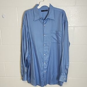 Greg Norman Collection Blue & White Soft Shirt XXL Long Sleeves